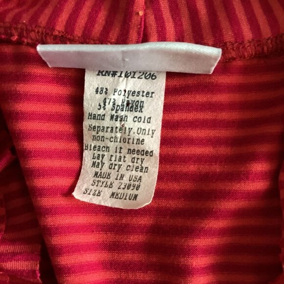 Soft Surroundings Striped Top Ruffle Blouse Sz M Pink 144H - Picture 8 of 8